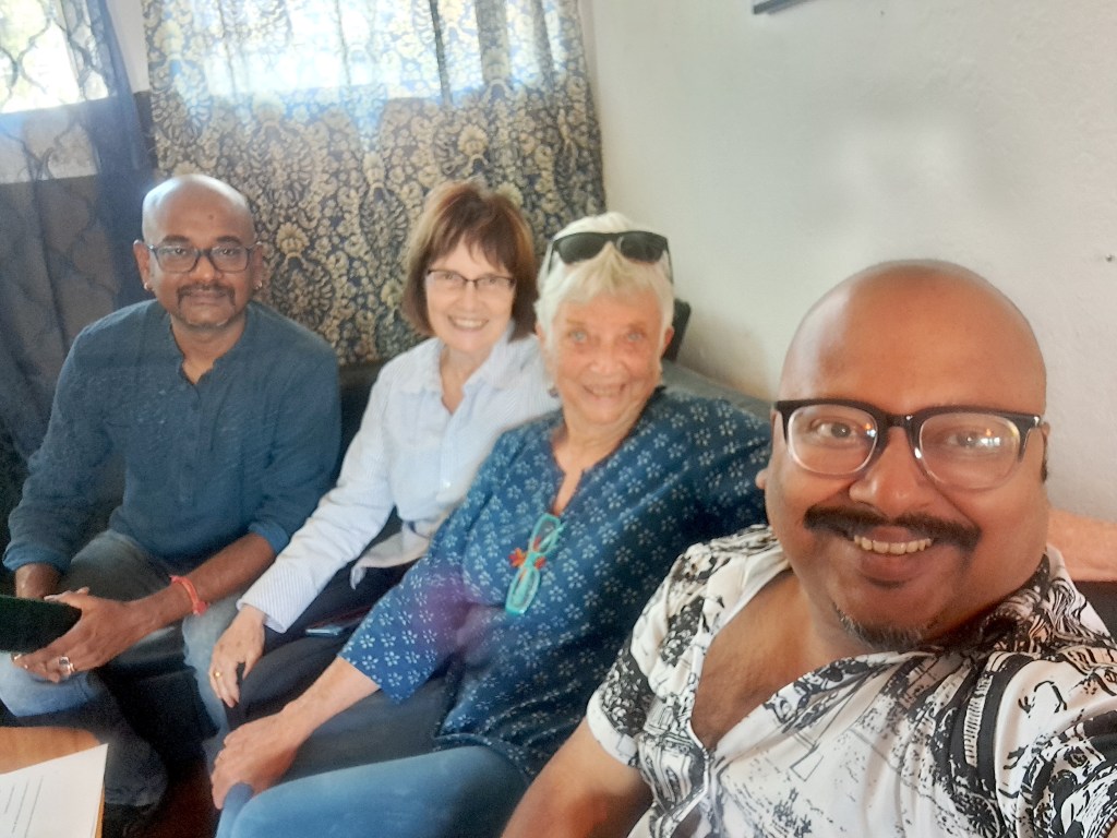 Abhishek Basu and Chradip Sarkar and CalmUnity's, Dian Kiser and Theresa Boschert.